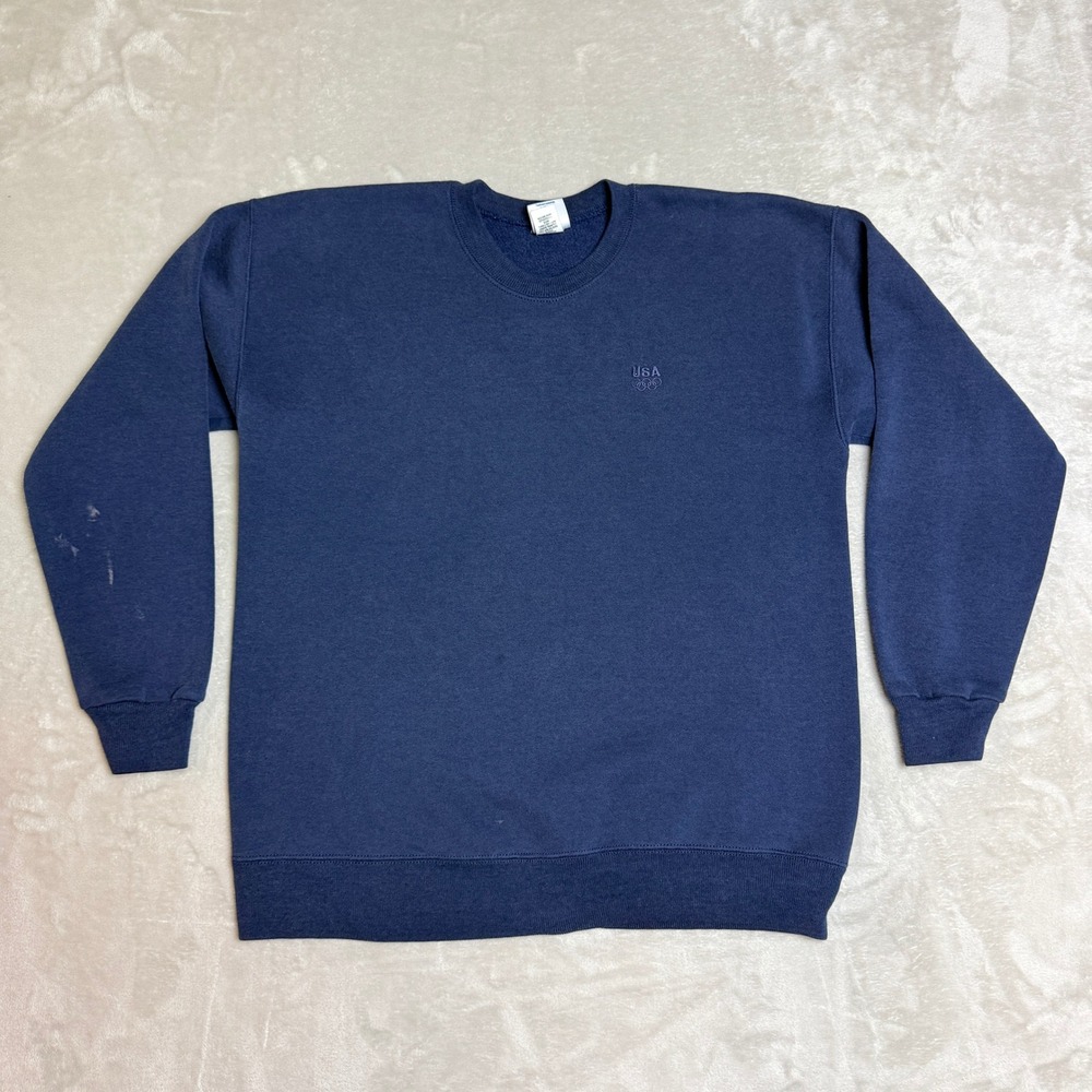 VTG 90s USA Olympics Crewneck Sweatshirt Mens XL (Fit M) Navy Embroidered Logo